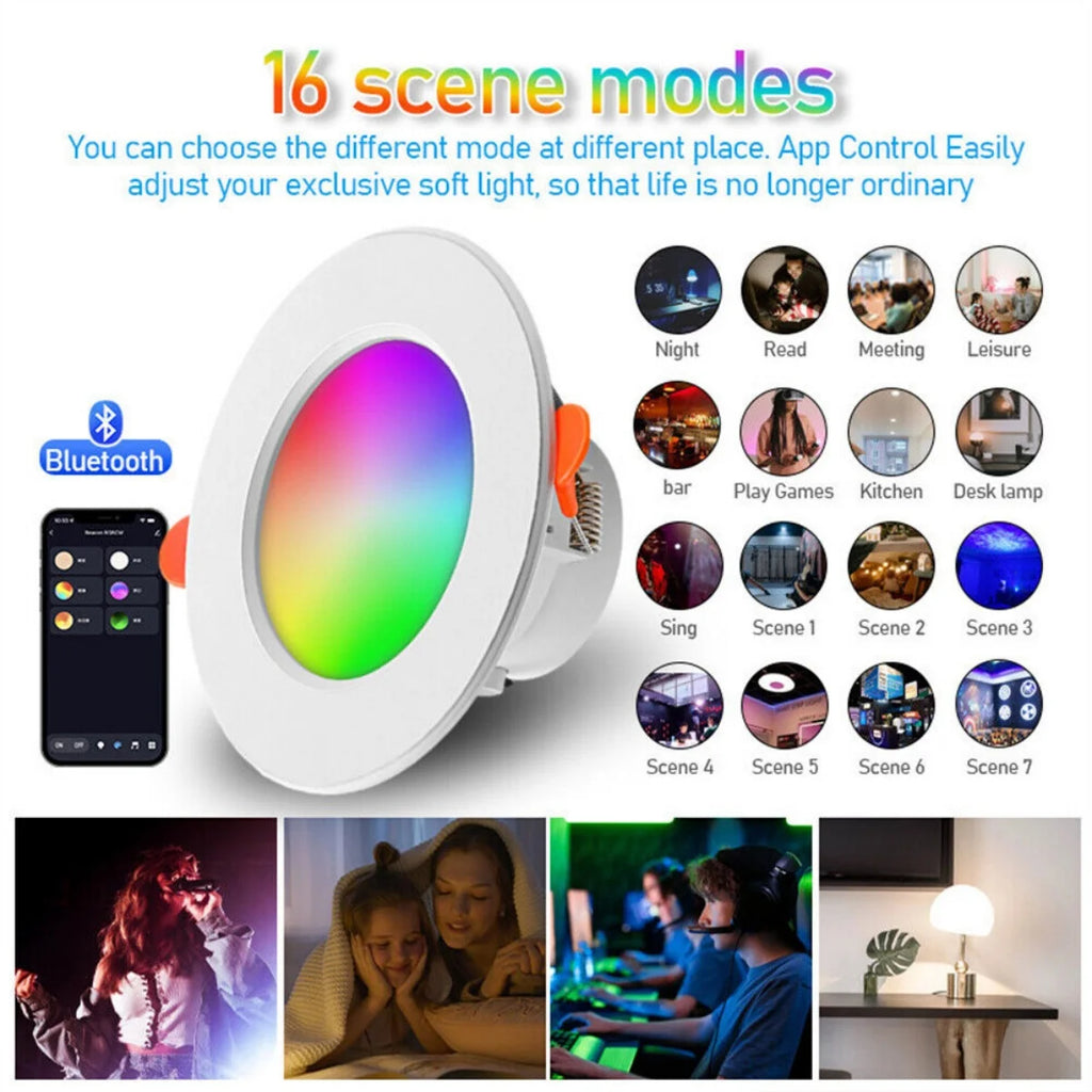 RGB LED Ceiling Downlight 10W Smart Dimmable Lamp AC90-260V LED Ceiling Downlight Richie's