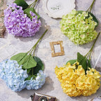 5-Head Artificial Hydrangea Silk Fake Flowers for Wedding & Decor Artificial Flowers Richie's