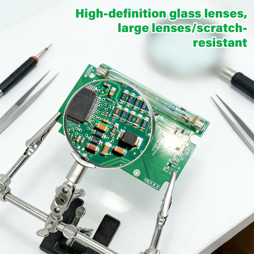5X Helping Hand Magnifying Glass Stand with Alligator Clips Helping Hand Magnifier Richie's
