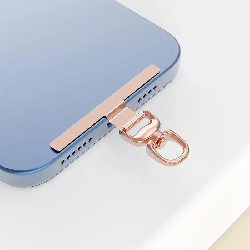 Universal Stainless Steel Phone Tether Tab & Lanyard Cord Attachment Phone Lanyard Tab Richie's Rose Gold 1PC