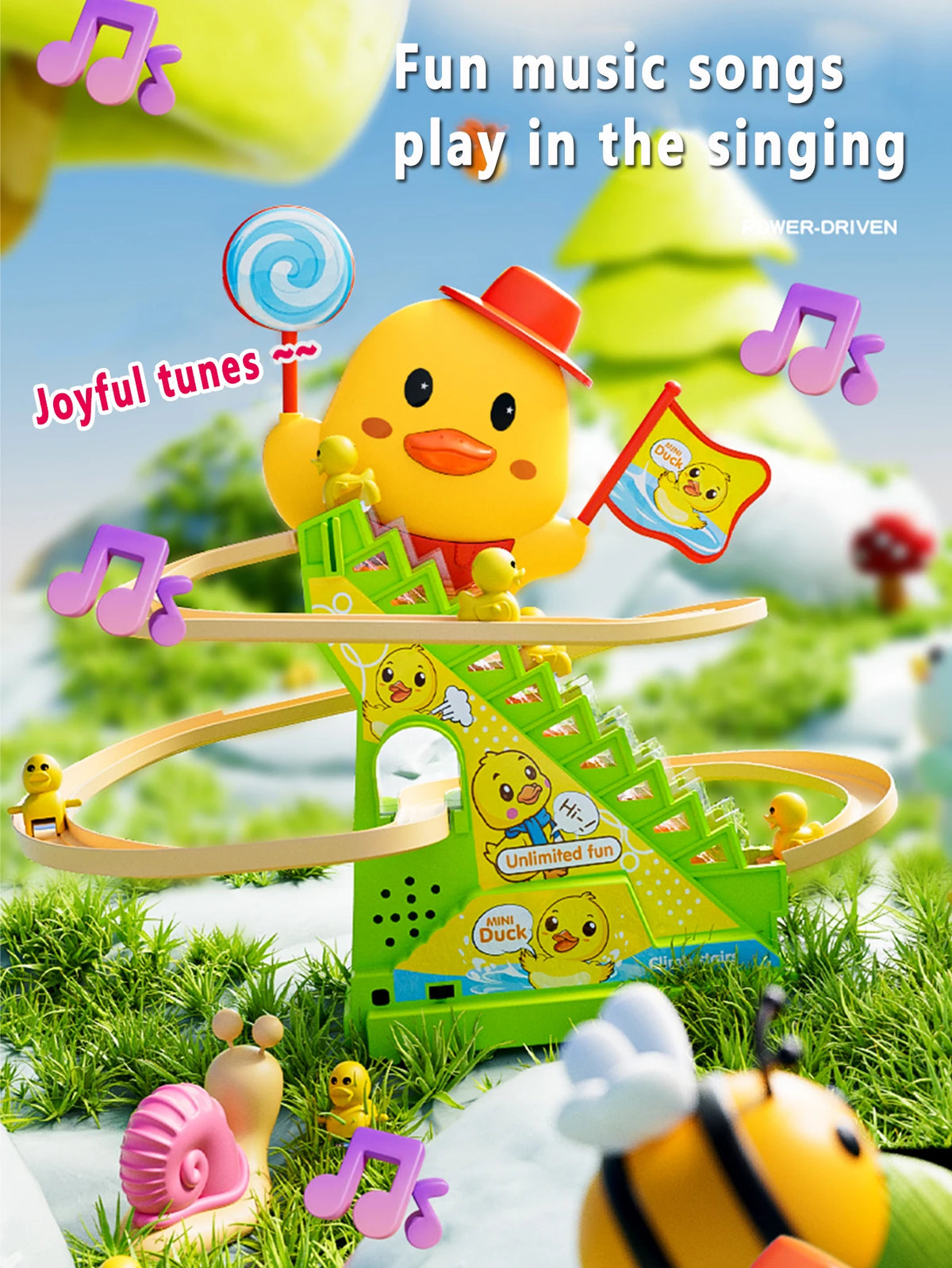 Sliding Duck Track Toy with Music & Lights | Kids Learning Toy Educational Kids Toy Richie's