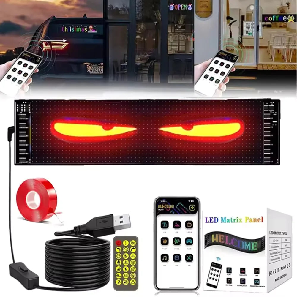 LED Matrix Panel App Control DIY Animated Car Window Display LED Matrix Display Richie's