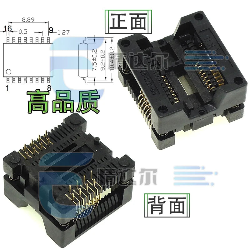 SOP TSSOP Programmer Adapter Socket 150–300MIL | Bare Socket IC Programmer Socket Richie's SOP16-1.27(300MIL)