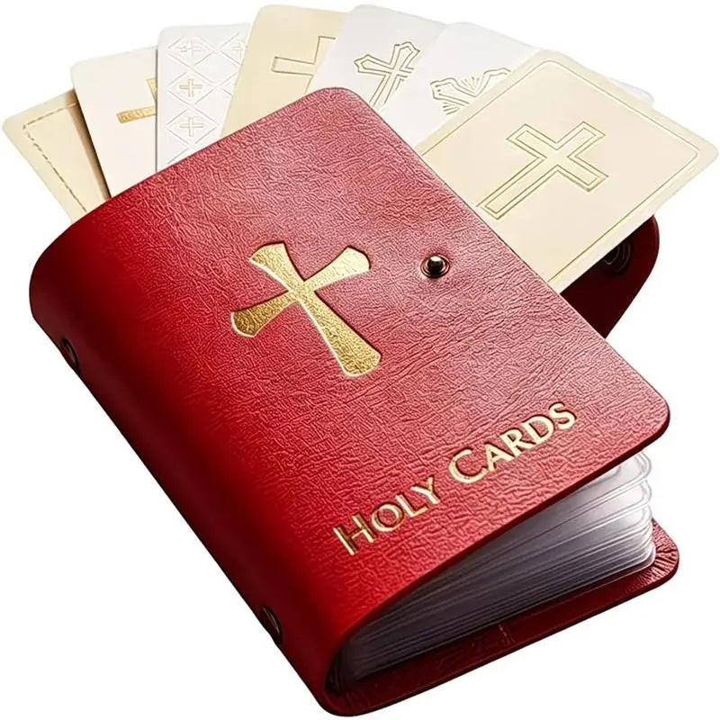Leather Holy Card Holder – Prayer Card Organizer, Snap Close Card & ID Holder Richie's