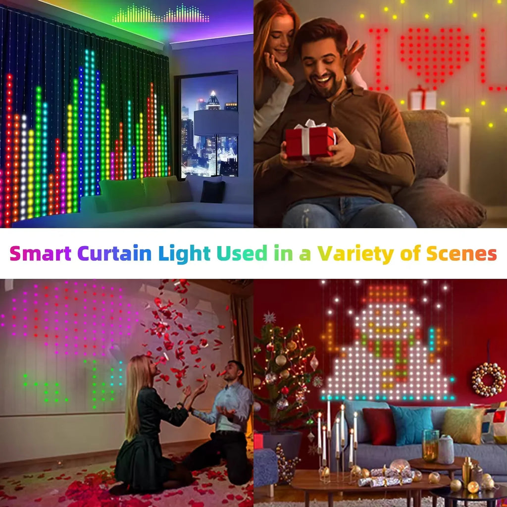 Smart RGB LED Curtain Light – APP Control, Music Sync & DIY Patterns Smart LED Curtain Light Richie's
