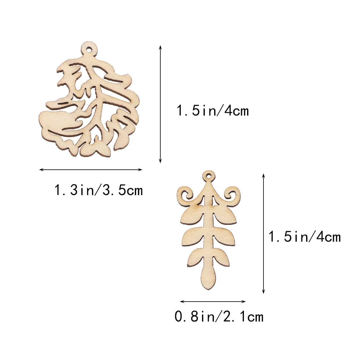 50Pcs Hollow Leaf Wooden Cutouts DIY Craft Embellishments Wood Craft Cutouts Richie's