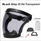 Transparent Full Face Shield with 10 Filters | Cycling Mask Cycling Face Shield Richie's Grey with 10 Filter