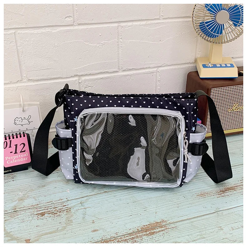 Polka Dot Ita Crossbody Bag – Large Transparent Shoulder Bag Crossbody Shoulder Bag Richie's Black