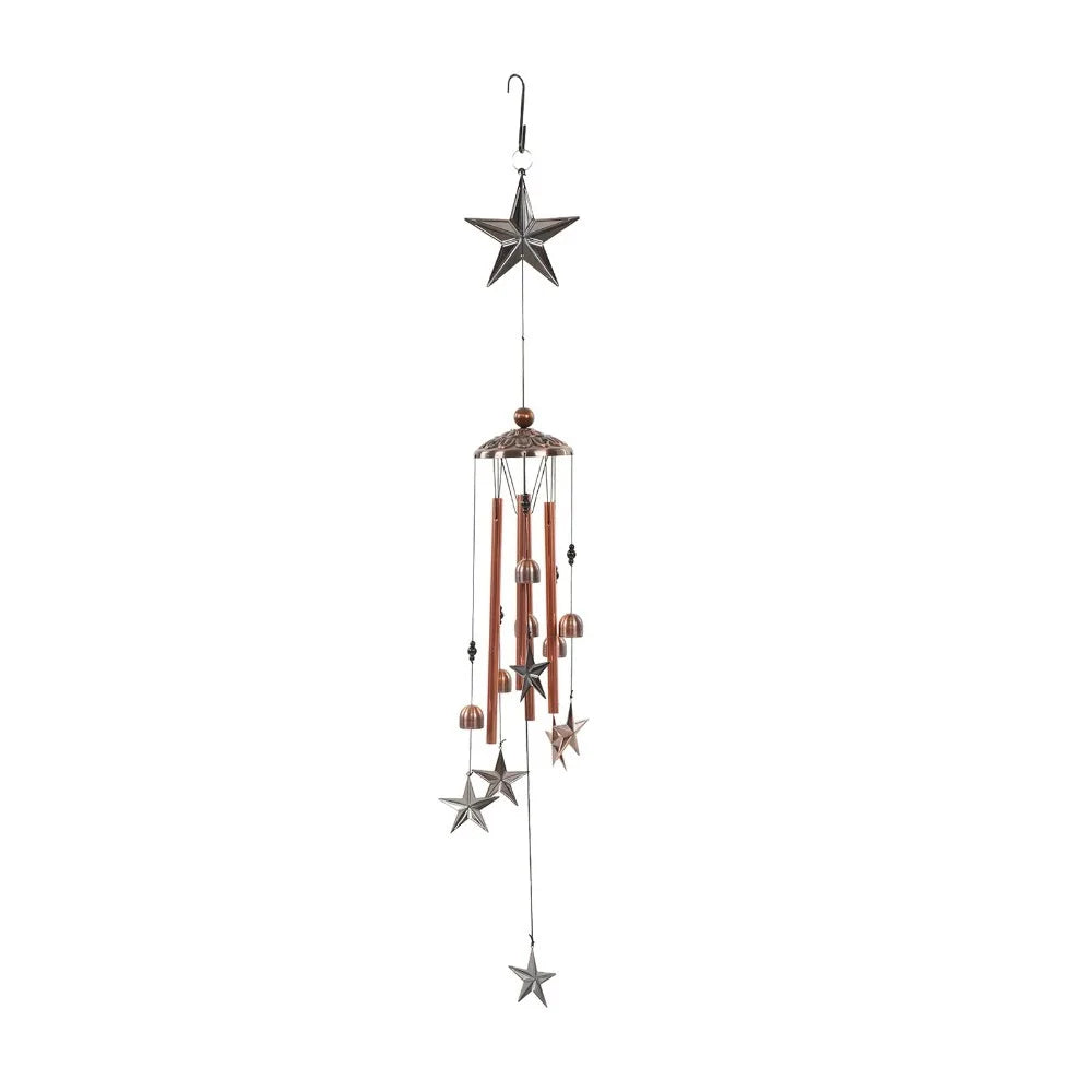 Handmade Metal Star Wind Chimes – Outdoor Garden Bell Decor Outdoor Wind Chimes Richie's Light Grey