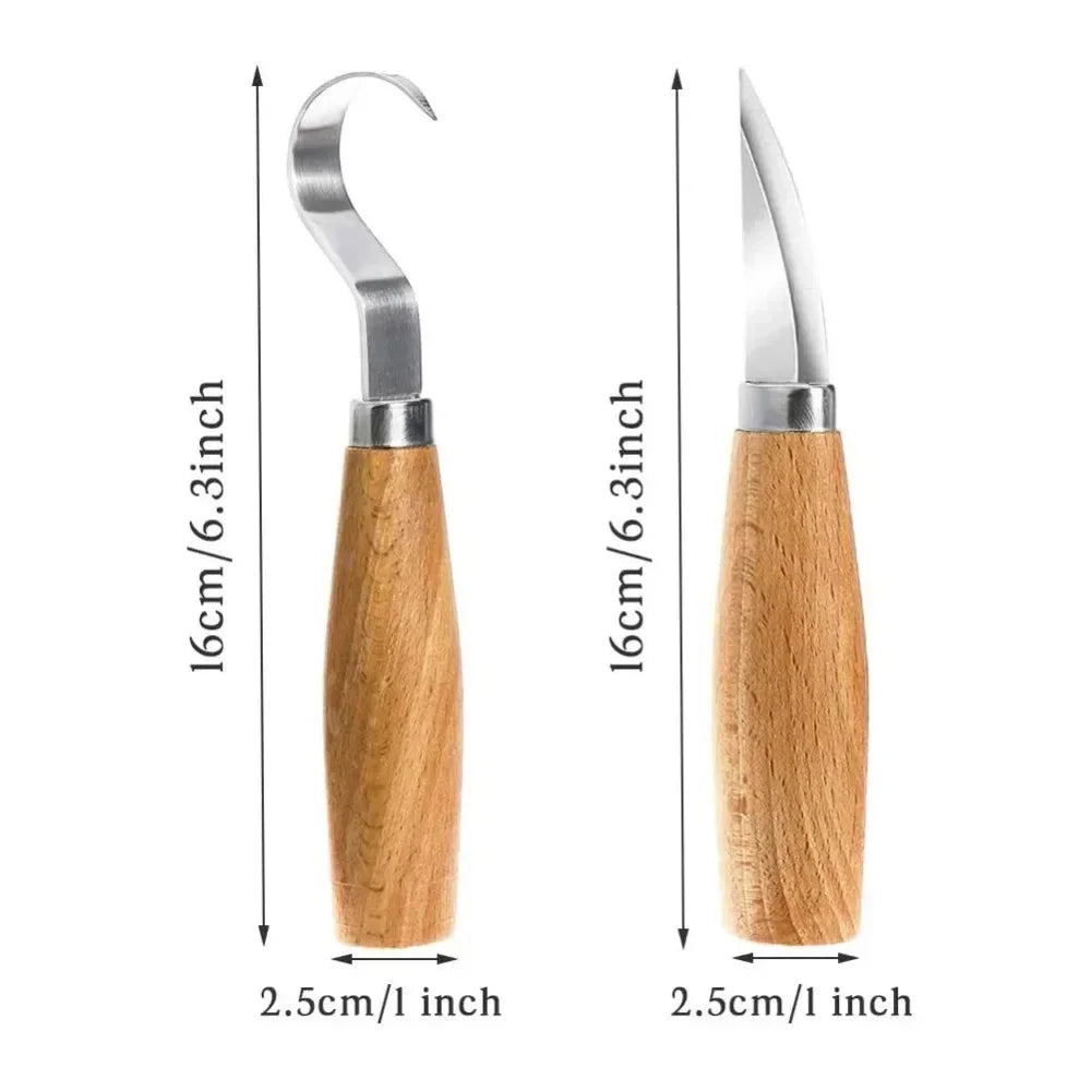 Hook Knife Wood Carving Tool – Ergonomic Spoon & Bowl Chisel Wood Carving Knife Richie's