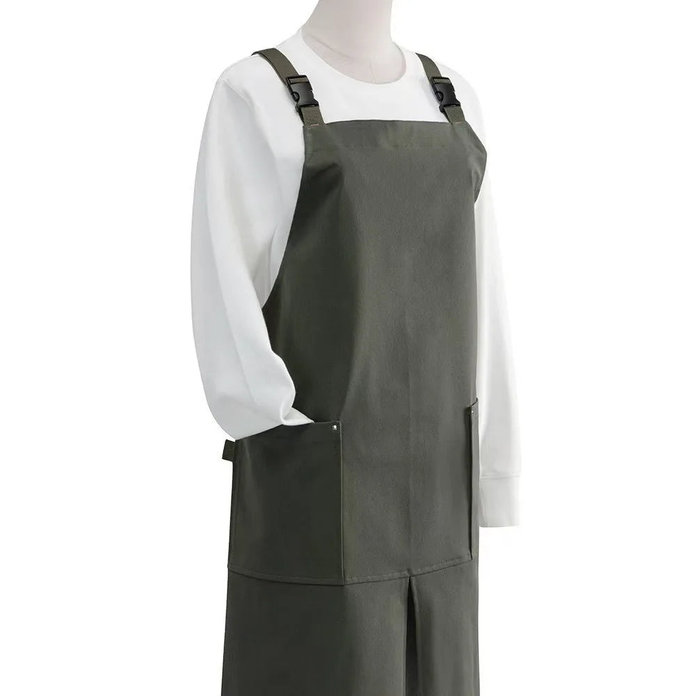 Waterproof Kitchen Apron with Pockets & H-Shaped Straps Kitchen Work Apron Richie's Green