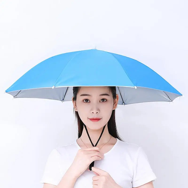 Hands-Free Head Umbrella Hat – Foldable UV & Rain Shield Head Umbrella Hat Richie's A3