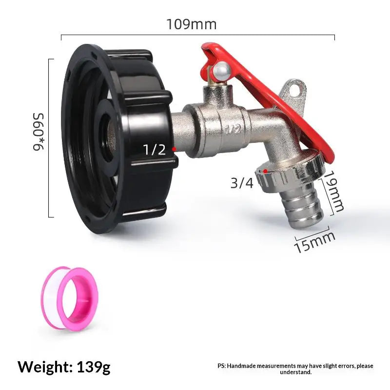 Brass IBC Tank Valve Faucet with Lock – 1/2 Inch Water Tap IBC Tank Valve Richie's A7