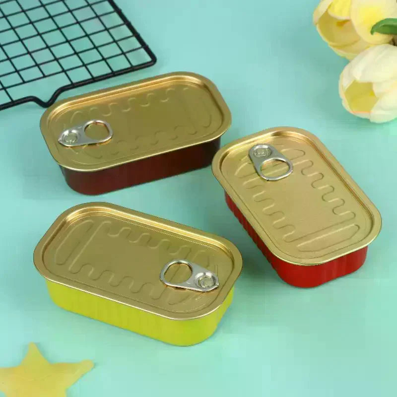 2-Pack Mini Rectangular Tin Box with Pull Ring Lid | Storage Can Mini Tin Storage Box Richie's