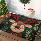 Fluffy Christmas Deer Bath Mat – Quick-Dry Microfiber Anti-Slip Holiday Bath Mat Richie's