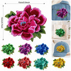 3D Peony Embroidery Patch Ethnic Floral Sew-On Appliqué Embroidery Patch Richie's