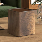 Small Desk Trash Can with Lid – Retro Wood Grain Dustbin Desktop Trash Can Richie's