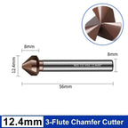 M35 Cobalt Countersink Drill Bit 3 Flutes 90° 6.3–40mm HSS Countersink Drill Bit Richie's 12.4mm