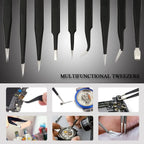 ESD Stainless Steel Precision Tweezers Anti-Static Set 6/10Pcs Precision Tweezers Set Richie's