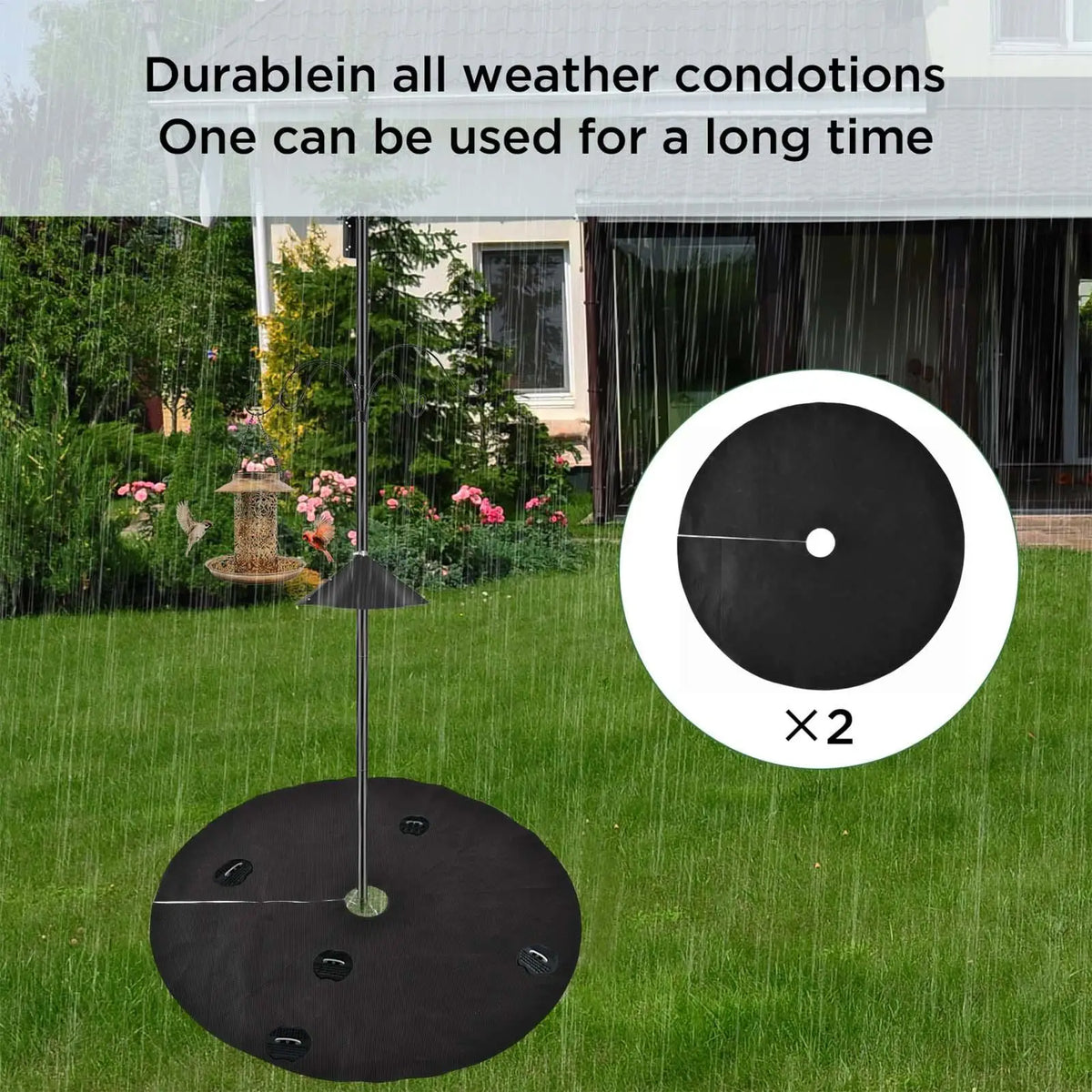 Under Bird Feeder Mat 2-Pack | 120cm Water-Permeable Lawn Guard Bird Feeder Mat Richie's