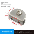 Aluminum Alloy Angle Corner Bracket L T Cross Glass Clip Corner Bracket Richie's -8-10mm - half round