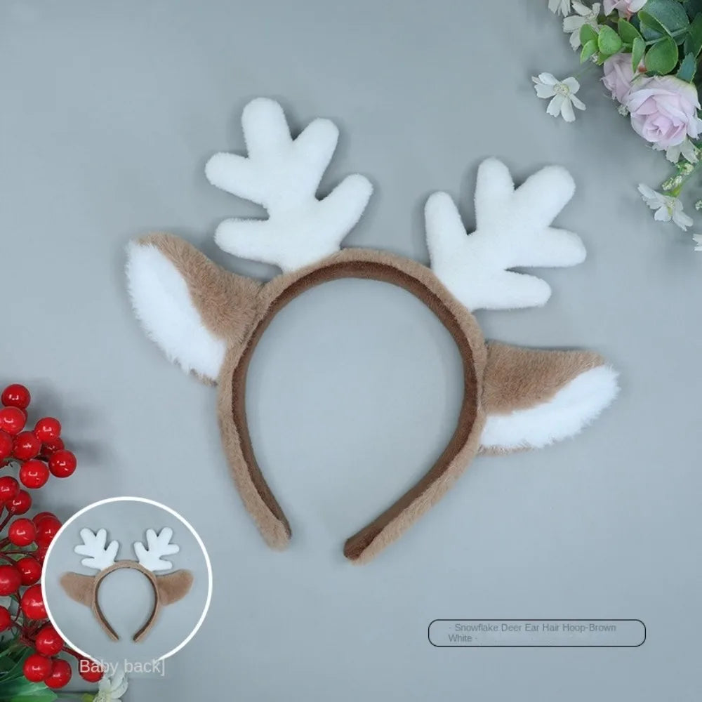 Christmas Deer Antler Headband Faux Fur Cosplay Hair Hoop Holiday Hair Accessory Richie's