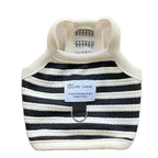 Striped Dog Halter Vest with Leash Ring | Black & White S-L Dog Vest Richie's