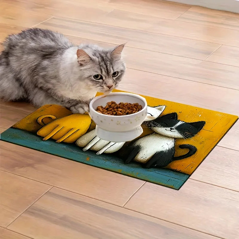 Non-Slip Cat Pattern Pet Feeding Mat – Waterproof & Easy Clean Pet Feeding Mat Richie's