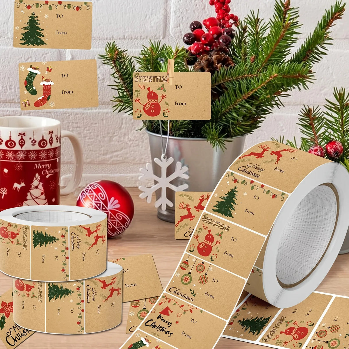 210pcs Christmas Gift Tag Stickers Self-Adhesive Name Labels Gift Tag Stickers Richie's