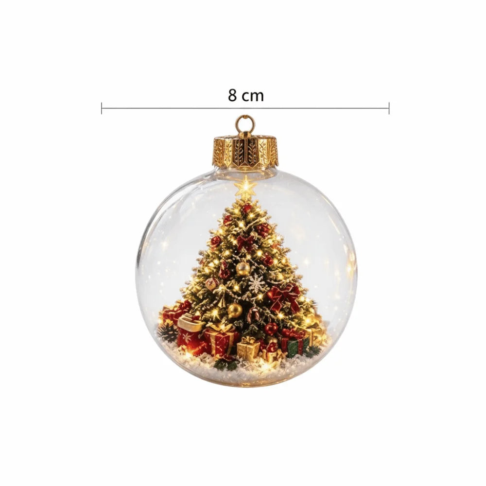 Light-Up Acrylic Christmas Ball Ornament 8CM Santa Claus Christmas Ball Ornament Richie's