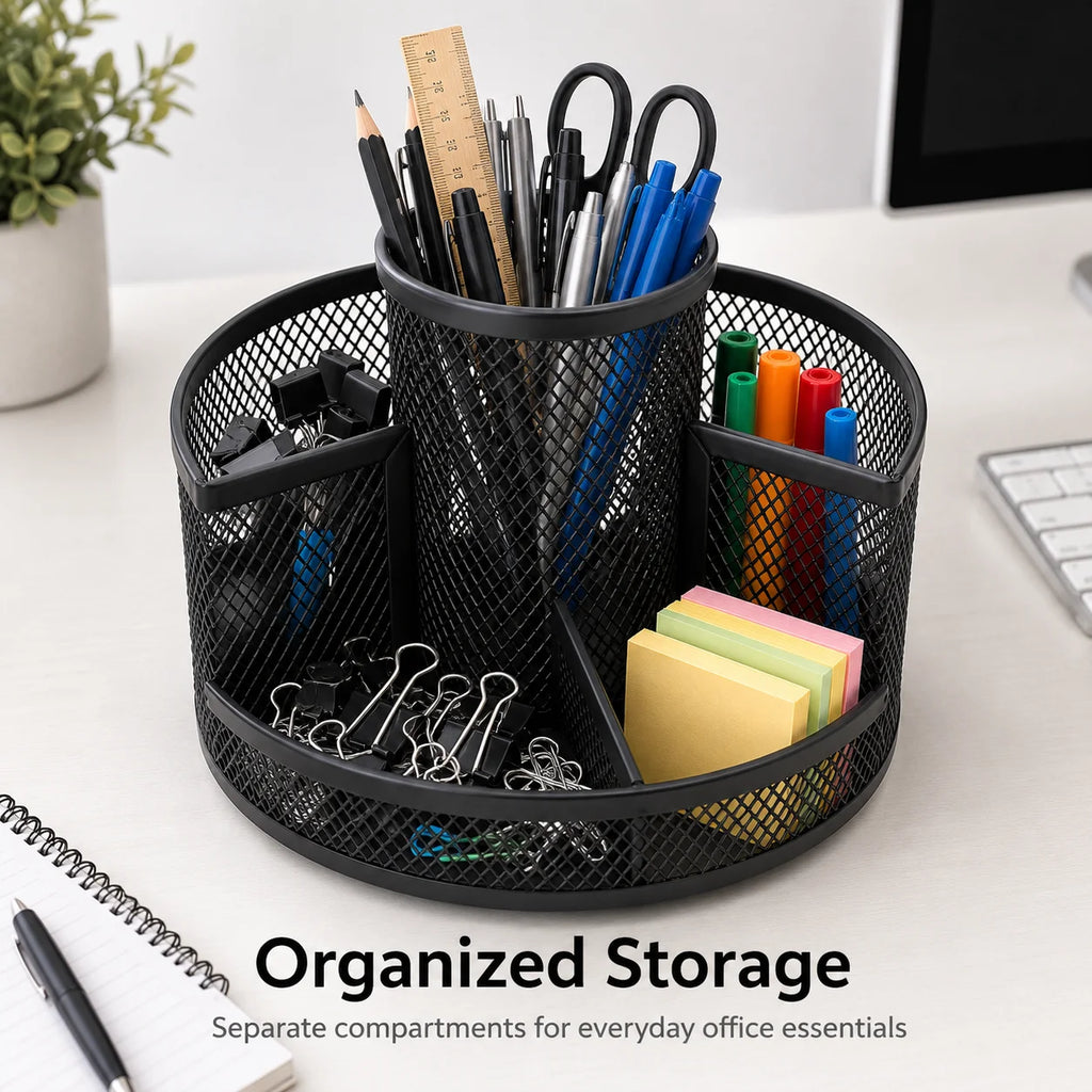 360° Rotating Mesh Desktop Organizer | Metal Pen Holder Desktop Organizer Richie's Default Title