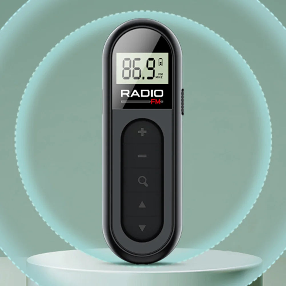 JOCESTYLE Mini Clip FM Radio Rechargeable LCD Display Portable FM Radio Richie's