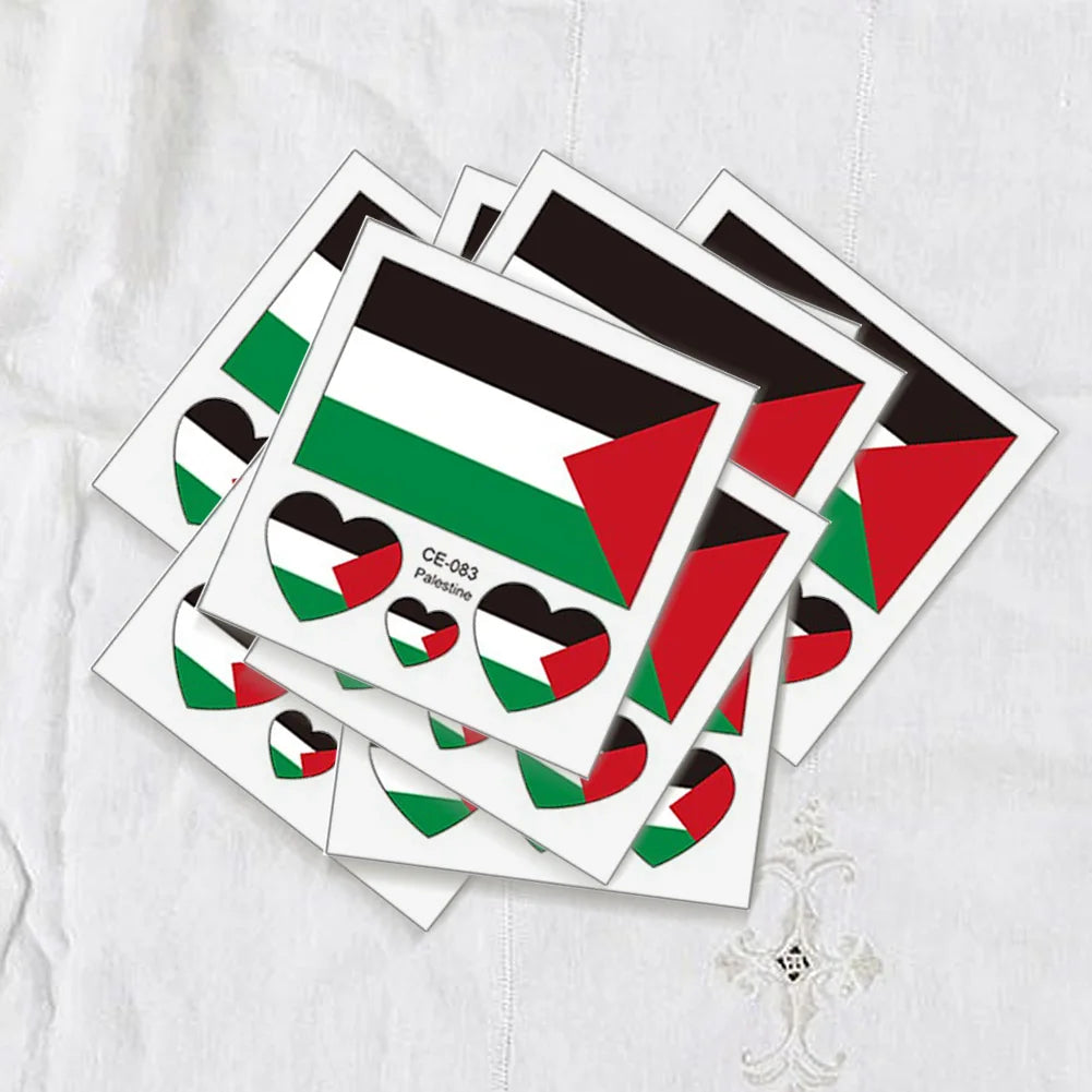 Palestine Flag Temporary Tattoo Stickers – 10 Pc Water Transfer Temporary Tattoo Stickers Richie's