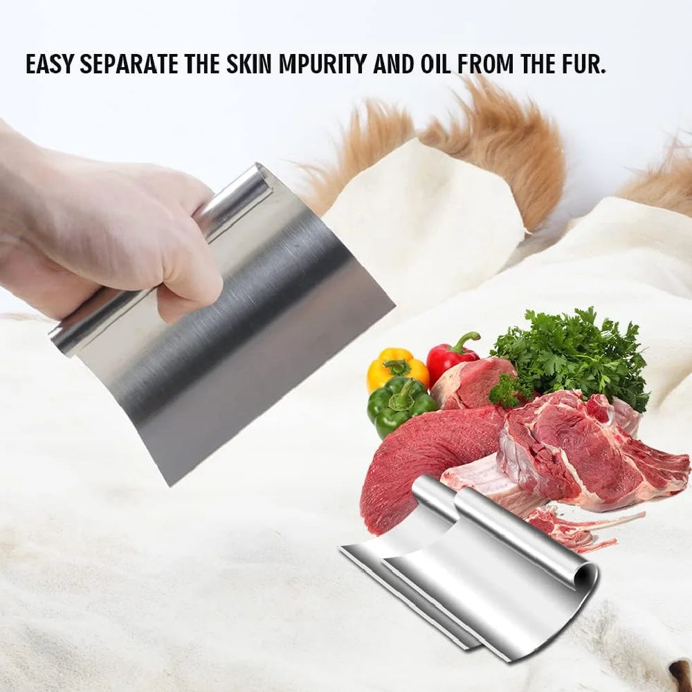 Stainless Steel Skinning & Fleshing Knife – Draw Shave Hide Tool Fleshing Knife Richie's