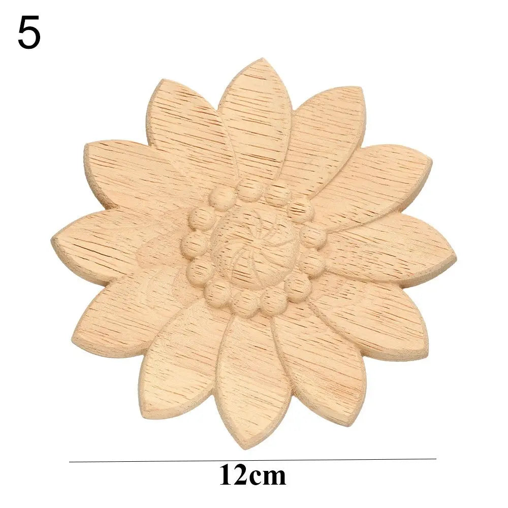 Floral Wood Carved Appliques – Decorative Furniture Corner Accents