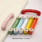 Ceramic Cabinet Door Handle 64mm Bow-Shaped Drawer Pull Knob Cabinet Door Handle Richie's