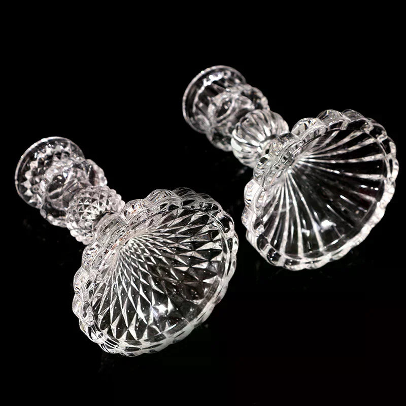Retro Crystal Glass Candlestick Holder – Wedding & Home Décor Glass Candle Holder Richie's