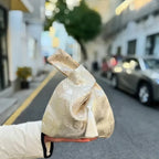 Chinese Style Tassel Knot Wrist Bag with Flower Pendant Wrist Bag Pouch Richie's Champagne Without flowers