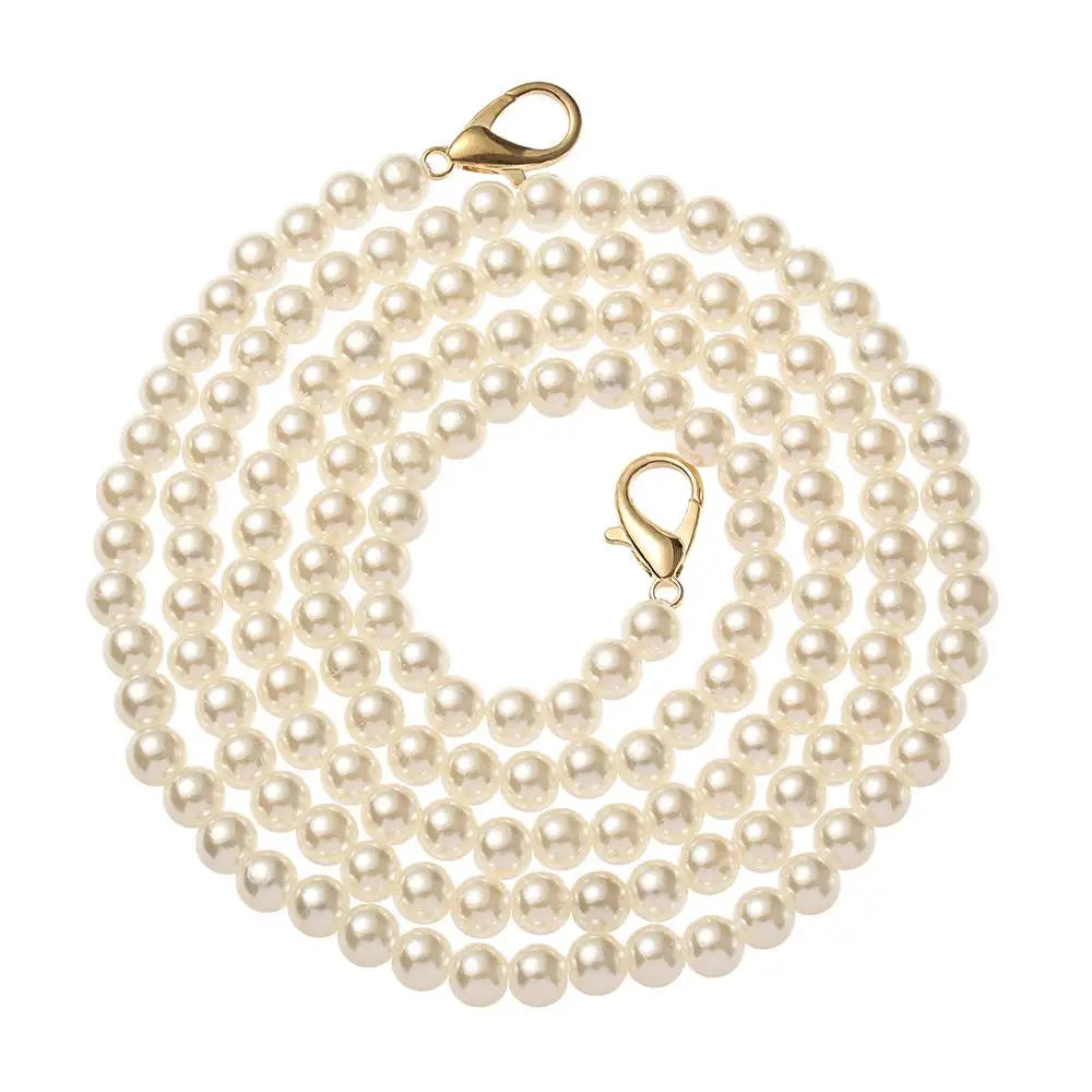 Pearl Bag Strap Beaded Handbag Chain – 14 Sizes DIY Replacement Bag Strap Accessory Richie's Nickel-Free White