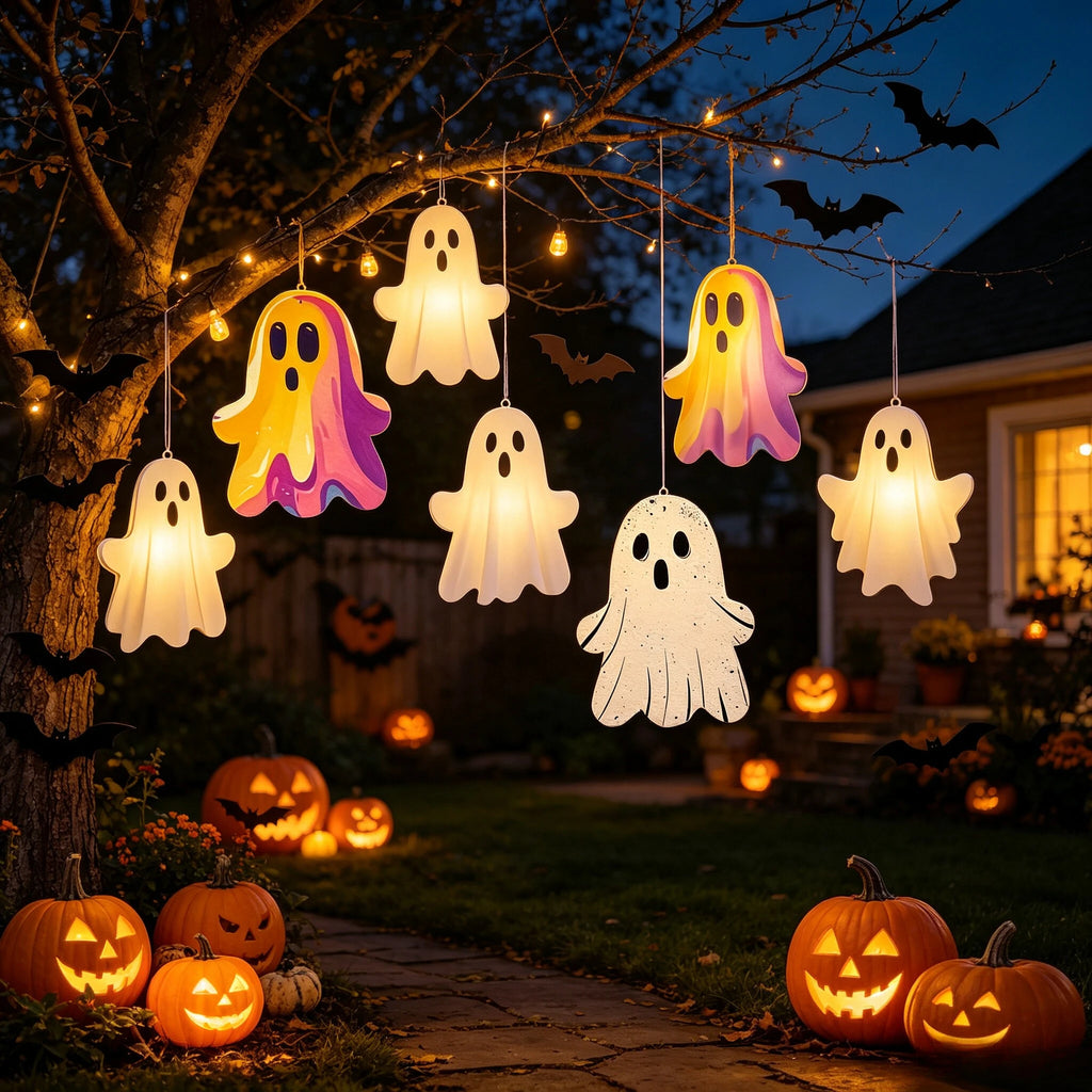 10pcs Unfinished Wooden Halloween Ornaments – 2D Flat DIY Craft Set Wooden Craft Ornaments Richie's