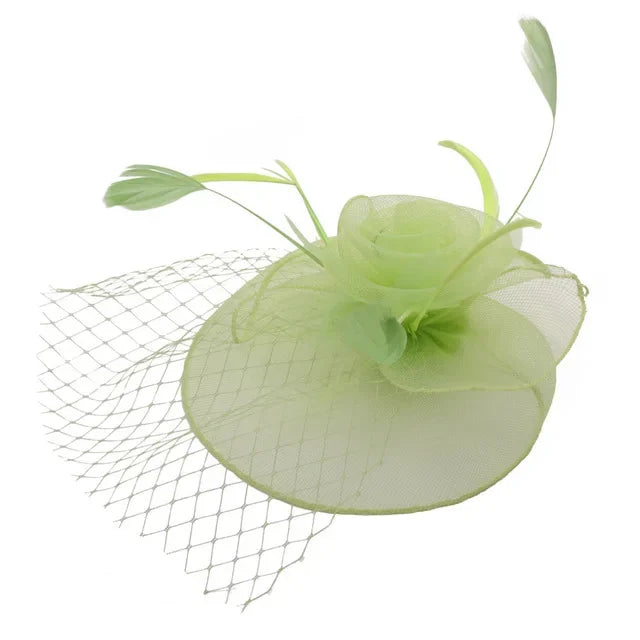 Feather Fascinator Hair Pin Bridal Tiara Wedding Headband Feather Fascinator Richie's green