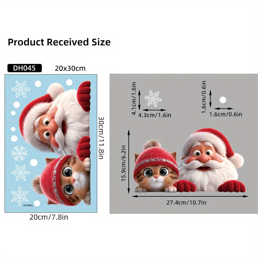 Santa Claus Static Cling Window Sticker – Reusable Xmas Decor Window Cling Decoration Richie's