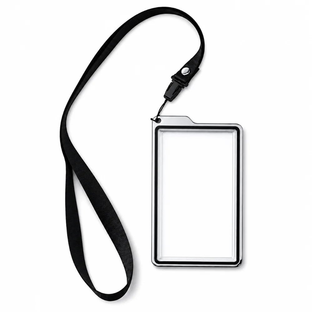 35PT Graded Card Case Lanyard Aluminum Frame UV Double-Glass Graded Card Case Richie's Silver