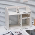 White Desk Organizer Shelf with Drawers | Desktop Storage Rack Desk Organizer Shelf Richie's
