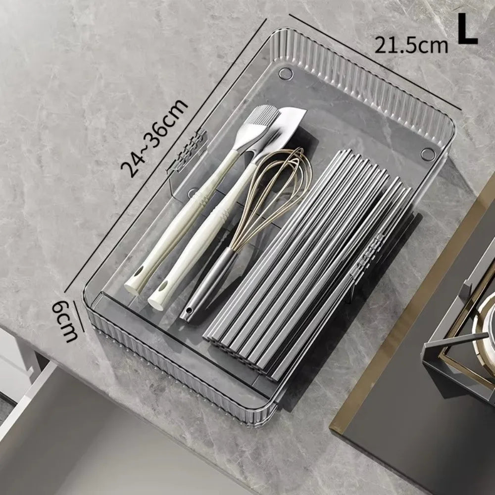 Expandable Drawer Organizer Tray – Adjustable Clear Divider Drawer Organizer Tray Richie's L