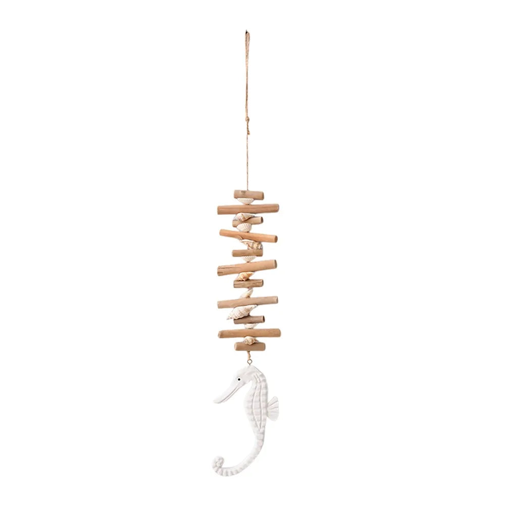 Mediterranean Fish Wood & Shell Wall Hanging Decoration Wall Hanging Decor Richie's 1-White