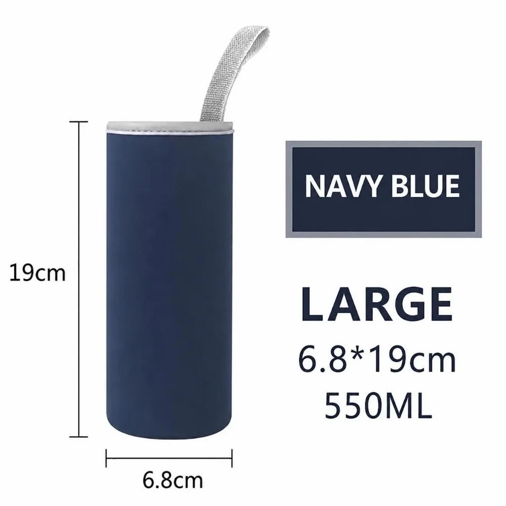 Neoprene Water Bottle Sleeve with Handle – 420/550ml Bottle Sleeve Richie's Navy Blue 550ml