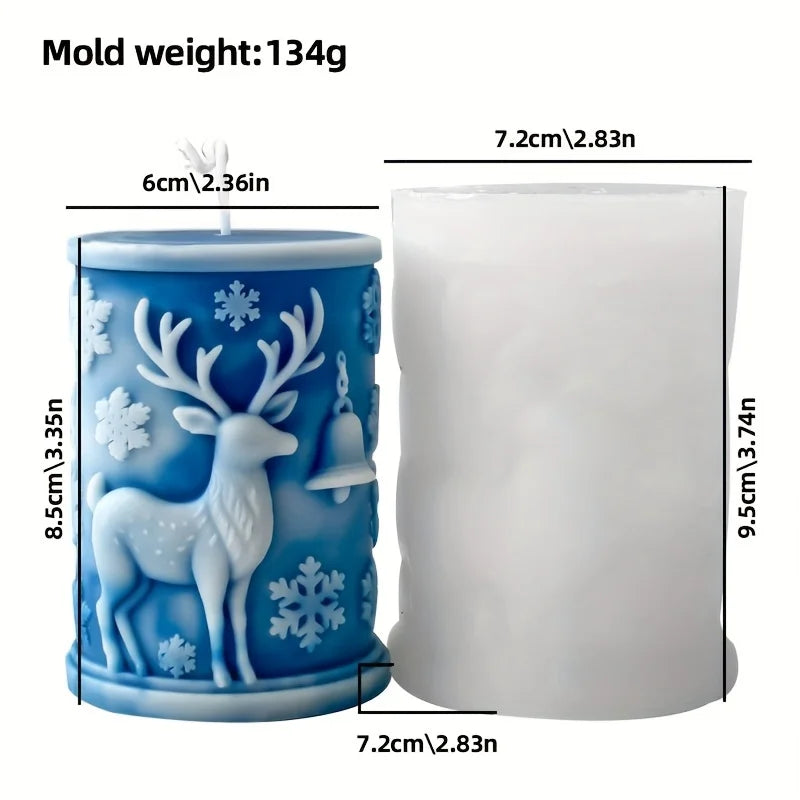 Christmas Silicone Mold – DIY Candles, Gypsum & Ornaments Silicone Craft Mold Richie's deer 1pc