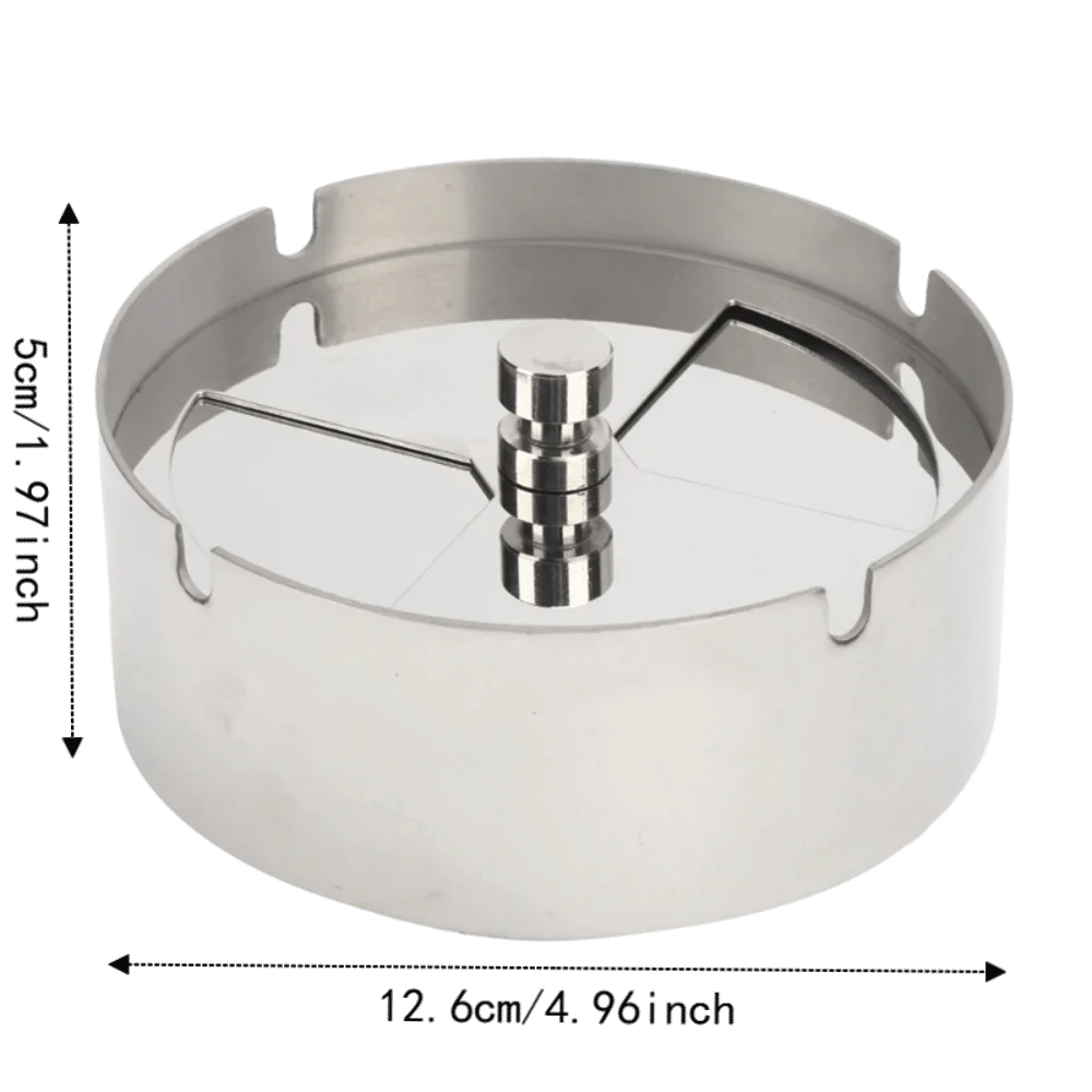 2-Pack Stainless Steel Windproof Ashtray with Lid & Cover Tabletop Ashtray Set Richie's