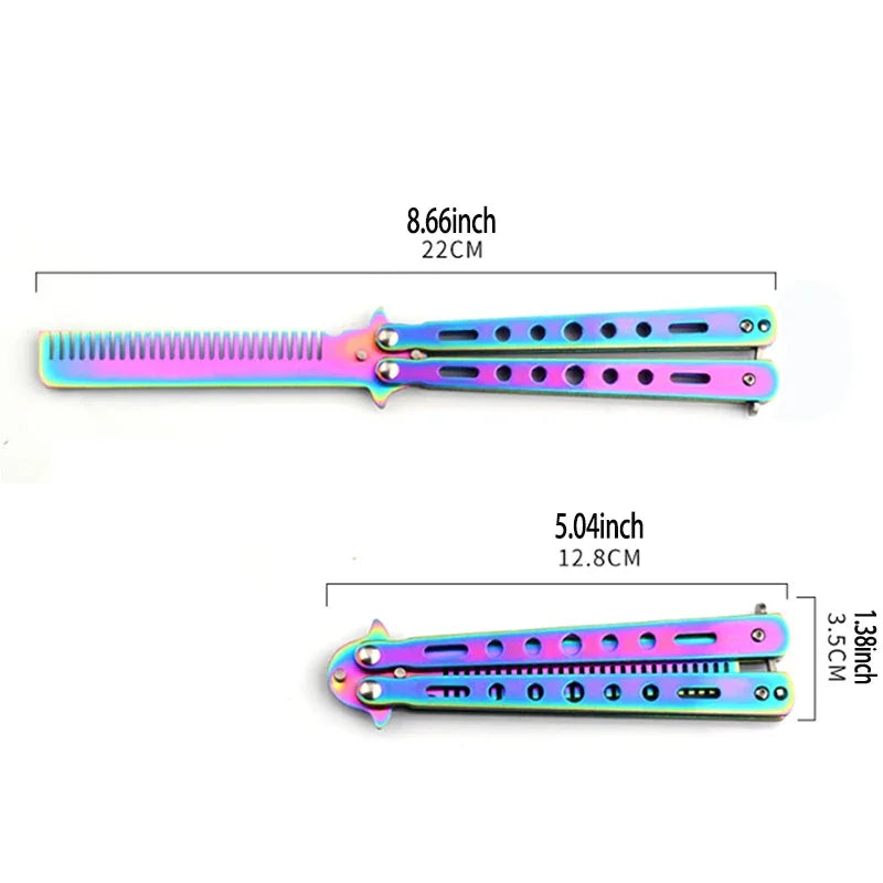 Stainless Steel Butterfly Comb – Foldable Beard & Hair Tool Butterfly Styling Comb Richie's